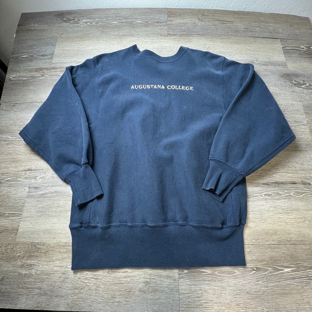Champion‎ Sweatshirt Mens Large Navy Reverse Weave Augustana College Vintage 90s